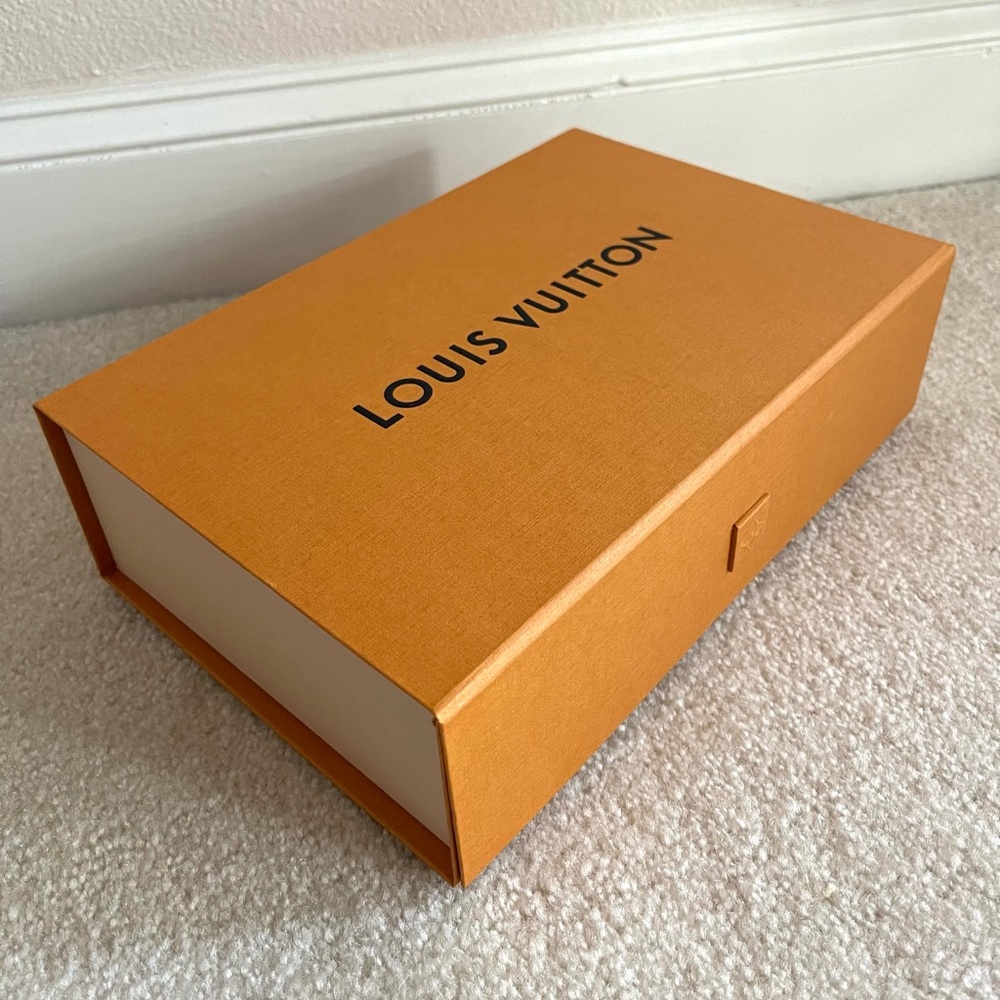 Louis Vuitton Signature Orange Box with Blue Ribbon